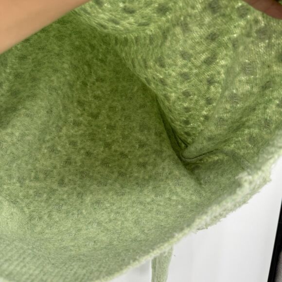 H&M Light Green Fuzzy Crewneck Sweater Acrylic Wool Blend Size Small - Picture 5 of 8